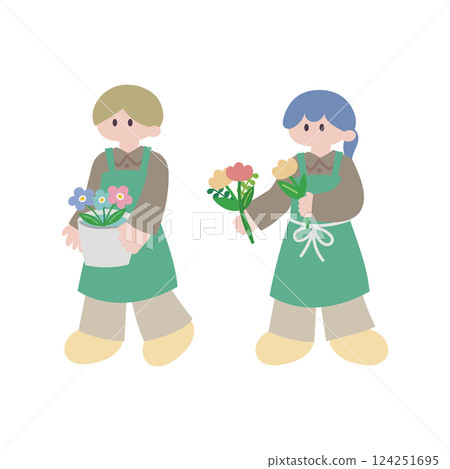 在花店工作的人 在花店工作的人 124251695