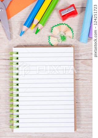 Notebook for notes and stationery accessories for learning at school or preschool 124251723