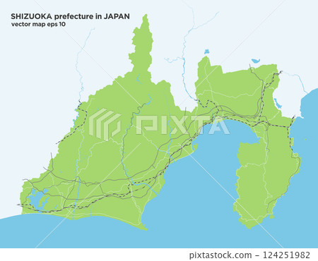 日本靜岡縣綠色簡易道路地圖 日本靜岡縣綠色簡易道路地圖 124251982