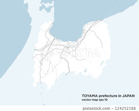 A simple road map of Toyama Prefecture, Japan A simple road map of Toyama Prefecture, Japan 124252188