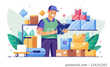 Labeling and tagging items with appropriate identifiers and barcodes. Labeling and tagging items with appropriate identifiers and barcodes. 124252301