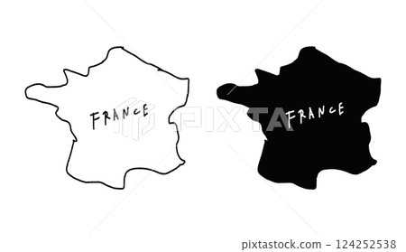 具有郵票狀紋理的法國地圖的向量插圖 124252538