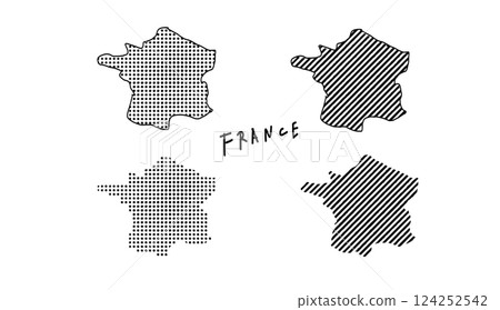 法國手繪地圖的向量插圖（圖案） 124252542