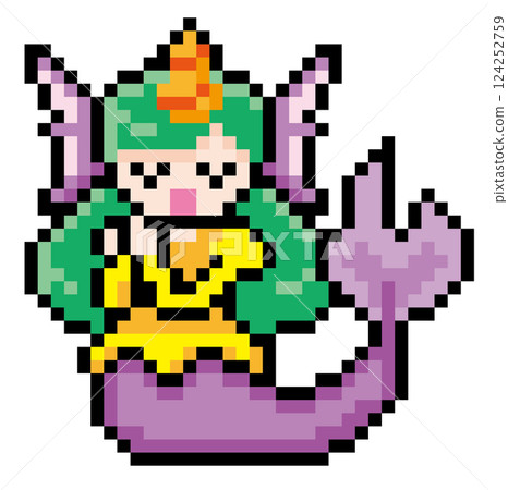 遊戲風格像素藝術：美人魚 124252759
