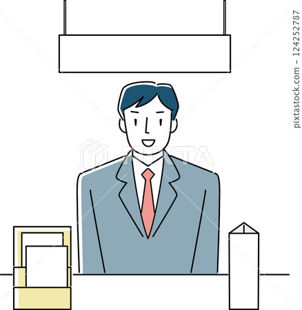 坐在窗邊微笑的男人 124252787