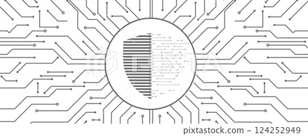 Cyber security circuit technology background 124252949