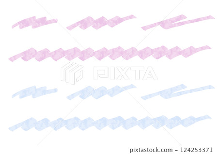 Marker pen underlining set: purple, light blue, watercolor style Marker pen underlining set: purple, light blue, watercolor style 124253371