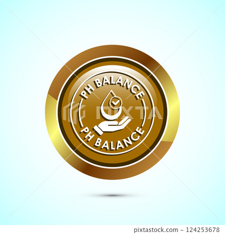 PH balance icon design illustration. Neutral PH balance icon sign, Free acidity concept, Button design 124253678