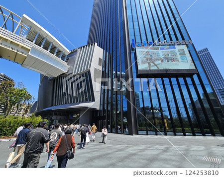The exterior of LaLaport shopping mall in Nangang, Taiwan in 2025, with customers entering and exiting 124253810