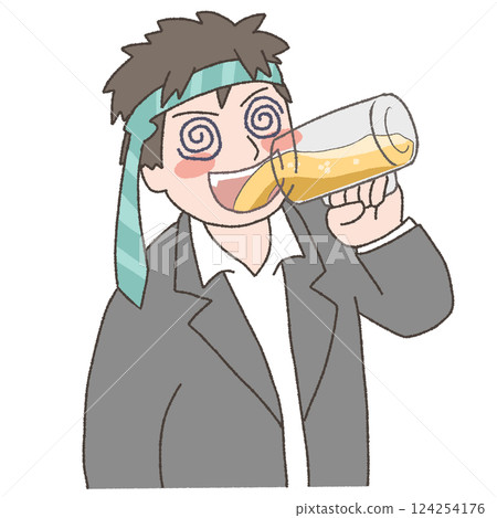 Drunk man drinking beer Drunk man drinking beer 124254176