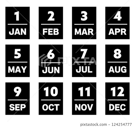 Month Calendar Black 124254777