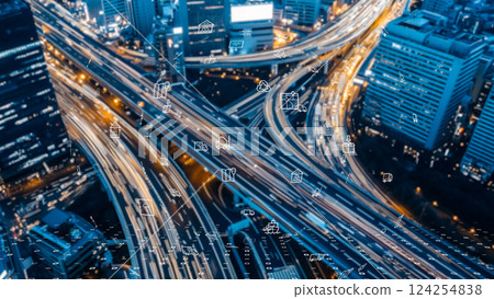 Smart mobility and digital freight mapping concept 124254838