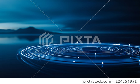 Symbolic visual of digital information flow and neural data transfer 124254951