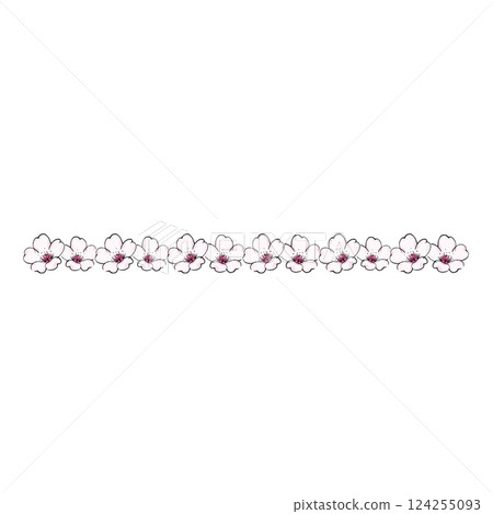 Simple cherry blossom line frame Simple cherry blossom line frame 124255093