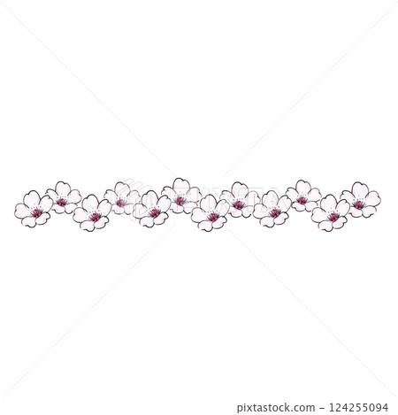 Simple cherry blossom line frame 124255094