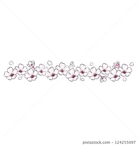 Simple cherry blossom line frame 124255097