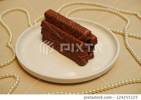 Decadent Chocolate Delight with a Touch of Elegance 124255125