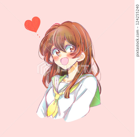 Bright female student love 124255240