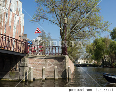 the city of Haarlem in the netherlands 124255441