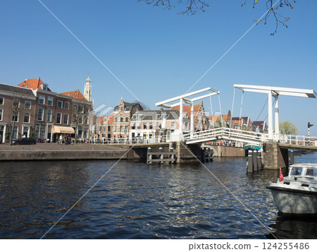 the city of Haarlem in the netherlands 124255486