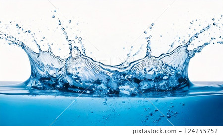 濺起的圖像 白色背景 背景資料 傳單、橫幅、視訊資料 16:9 尺寸 AI 產生的材料 124255752