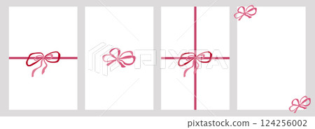 Pink ribbon bow hand drawn on banner. Set poster Decorative elements for holiday invitations and birthday cards. Vector illustration. Pink ribbon bow hand drawn on banner. Set poster Decorative elements for holiday invitations and birthday cards. Vector illustration. 124256002