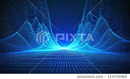 Cyber wave Digital wave Futuristic image Background material Texture AI generated material Cyber wave Digital wave Futuristic image Background material Texture AI generated material 124256068