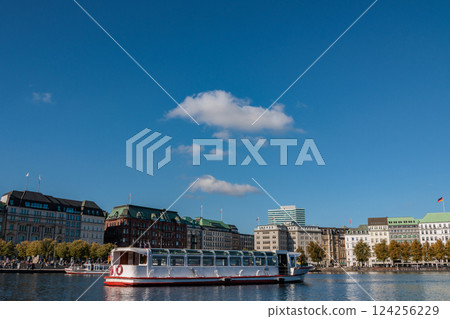 the city of Hamburg at the alster river in germany the city of Hamburg at the alster river in germany 124256229