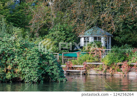 the city of Hamburg at the alster river in germany 124256264