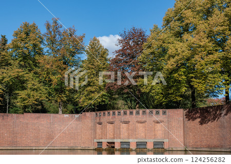 the city of Hamburg at the alster river in germany 124256282