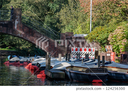 the city of Hamburg at the alster river in germany 124256300