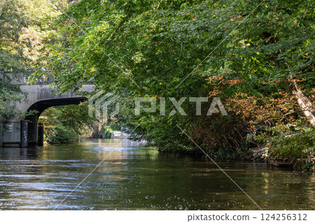 the city of Hamburg at the alster river in germany 124256312
