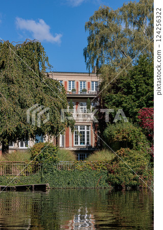 the city of Hamburg at the alster river in germany the city of Hamburg at the alster river in germany 124256322