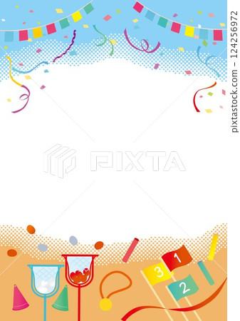 Athletic meet ball foot race background illustration 124256972
