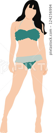 Illustration of a woman in a swimsuit posing Illustration of a woman in a swimsuit posing 124256994