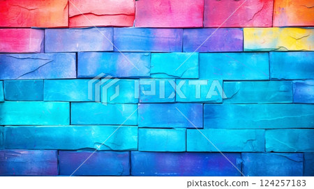 Colorful block texture, background with blank space 124257183