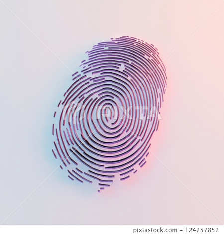 A blue and white fingerprint with a lot of lines 124257852