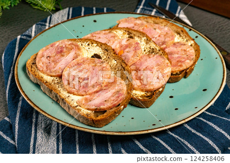 Sandwich with cold cuts. Sandwich with cold cuts. 124258406