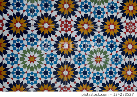 Colorful Moroccan Mosaic Tile Design Colorful Moroccan Mosaic Tile Design 124258527