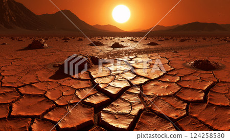 灼熱的外星行星圖像 AI 生成的圖像 124258580