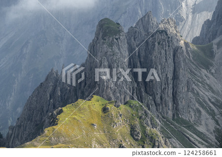Ursprungssattel Nordlinger hut on Karwendel Hohenweg, Austria 124258661