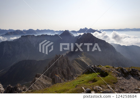 Ursprungssattel Nordlinger hut on Karwendel Hohenweg, Austria 124258684
