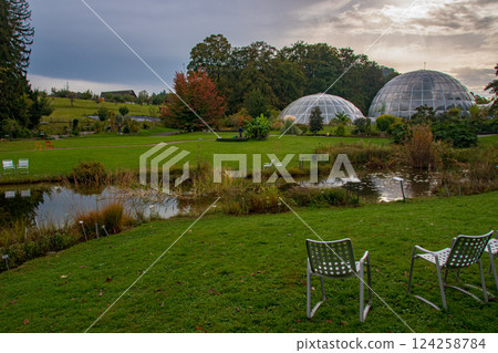 View of the Swiss countryside and clean water sources 124258784