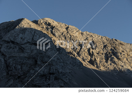Sunset at Karwendel mountains on Karwendel Hohenweg, Austria Sunset at Karwendel mountains on Karwendel Hohenweg, Austria 124259084