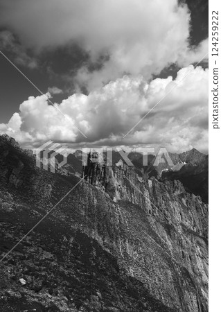 Mountain panorama at Karwendel Hohenweg, Austria Mountain panorama at Karwendel Hohenweg, Austria 124259222