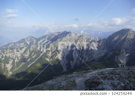 Mountain panorama at Karwendel Hohenweg, Austria Mountain panorama at Karwendel Hohenweg, Austria 124259249