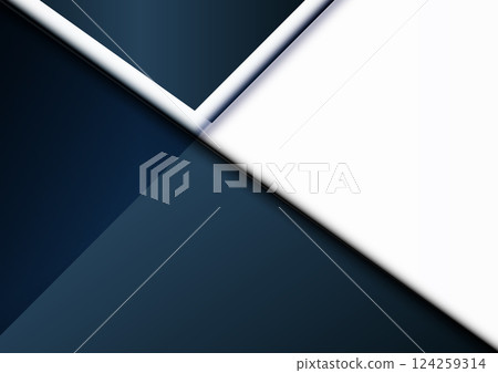 Modern Geometric Blue White Overlap. Abstract Geometric Dark blue and white Color Overlap Background. illustration vector design. 124259314