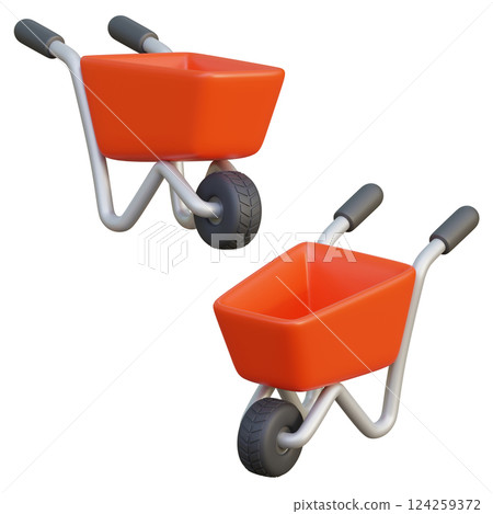 Dirt cart icon 3D graphics Dirt cart icon 3D graphics 124259372