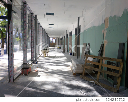 repair or construction of a summer terrace of a city cafe or restaurant 124259712