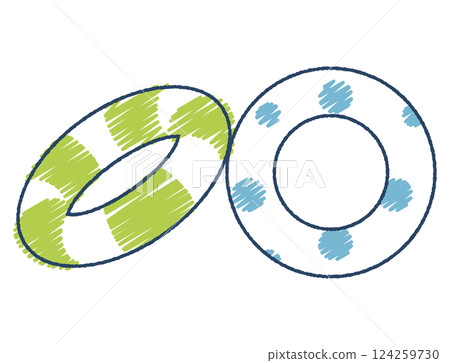 Hand-drawn style swim ring illustration 124259730